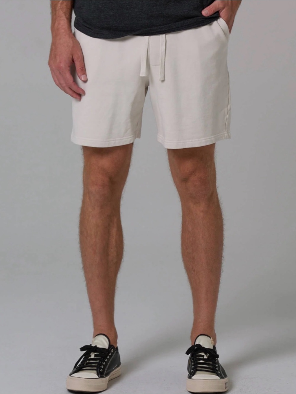 TALENTLESS Men’s Heavy Weight Fleece Cream Drawstring Athletic Shorts